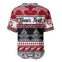 Custom New Zealand Christmas Baseball Jersey Maori Meri Kirihimete Moko LT01 - Polynesian Pride