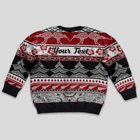 Personalised New Zealand Christmas Kid Ugly Christmas Sweater Maori Meri Kirihimete Moko LT01 - Polynesian Pride