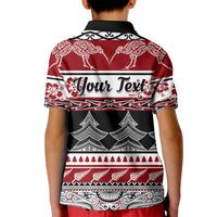 Custom New Zealand Christmas Kid Polo Shirt Maori Meri Kirihimete Moko LT01 - Polynesian Pride