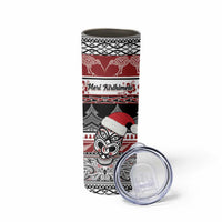 Custom New Zealand Christmas Skinny Tumbler Maori Meri Kirihimete Moko