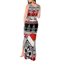 Custom New Zealand Christmas Tank Maxi Dress Maori Meri Kirihimete Moko LT01 - Polynesian Pride