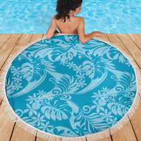 Tahiti Ninamu Tiare Floral Beach Blanket Monstera Palm Tropical Leaves LT01 - Polynesian Pride