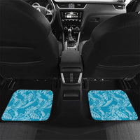 Tahiti Ninamu Tiare Floral Car Mats Monstera Palm Tropical Leaves LT01 Set 2pcs - Back Blue - Polynesian Pride