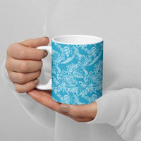 Tahiti Ninamu Tiare Floral Ceramic Mug Monstera Palm Tropical Leaves - Polynesian Pride