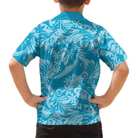 Tahiti Ninamu Tiare Floral Family Matching Tank Maxi Dress and Hawaiian Shirt Monstera Palm Tropical Leaves - Polynesian Pride