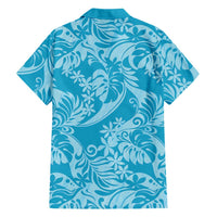 Tahiti Ninamu Tiare Floral Family Matching Tank Maxi Dress and Hawaiian Shirt Monstera Palm Tropical Leaves - Polynesian Pride