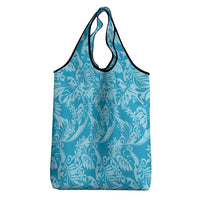 Tahiti Ninamu Tiare Floral Grocery Bag Monstera Palm Tropical Leaves LT01 - Polynesian Pride