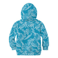 Tahiti Ninamu Tiare Floral Kid Hoodie Monstera Palm Tropical Leaves - Polynesian Pride