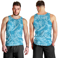 Tahiti Ninamu Tiare Floral Men Tank Top Monstera Palm Tropical Leaves LT01 - Polynesian Pride