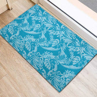 Tahiti Ninamu Tiare Floral Rubber Doormat Monstera Palm Tropical Leaves LT01 - Polynesian Pride