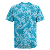 Tahiti Ninamu Tiare Floral Rugby Jersey Monstera Palm Tropical Leaves LT01 - Polynesian Pride