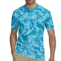 Tahiti Ninamu Tiare Floral Rugby Jersey Monstera Palm Tropical Leaves LT01 - Polynesian Pride