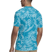 Tahiti Ninamu Tiare Floral Rugby Jersey Monstera Palm Tropical Leaves LT01 - Polynesian Pride