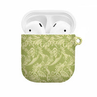 Tahiti Olive Tiare Floral AirPods Case Monstera Palm Tropical Leaves LT01 Olive - Polynesian Pride