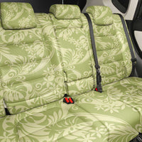 Tahiti Olive Tiare Floral Back Car Seat Cover Monstera Palm Tropical Leaves - Polynesian Pride
