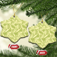 Tahiti Olive Tiare Floral Ceramic Ornament Monstera Palm Tropical Leaves - Polynesian Pride