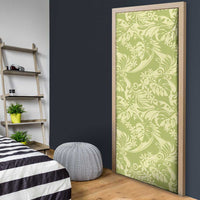 Tahiti Olive Tiare Floral Door Cover Monstera Palm Tropical Leaves - Polynesian Pride
