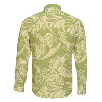 Tahiti Olive Tiare Floral Family Matching Off Shoulder Maxi Dress and Hawaiian Shirt Monstera Palm Tropical Leaves - Polynesian Pride