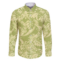 Tahiti Olive Tiare Floral Family Matching Off Shoulder Short Dress and Hawaiian Shirt Monstera Palm Tropical Leaves - Polynesian Pride