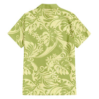 Tahiti Olive Tiare Floral Hawaiian Shirt Monstera Palm Tropical Leaves LT01 - Polynesian Pride
