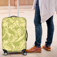 Tahiti Olive Tiare Floral Luggage Cover Monstera Palm Tropical Leaves LT01 Olive - Polynesian Pride
