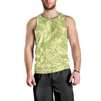 Tahiti Olive Tiare Floral Men Tank Top Monstera Palm Tropical Leaves LT01 - Polynesian Pride