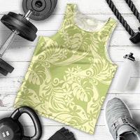 Tahiti Olive Tiare Floral Men Tank Top Monstera Palm Tropical Leaves LT01 - Polynesian Pride
