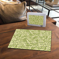 Tahiti Olive Tiare Floral Puzzle Monstera Palm Tropical Leaves LT01 - Polynesian Pride