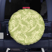 Tahiti Olive Tiare Floral Spare Tire Cover Monstera Palm Tropical Leaves - Polynesian Pride