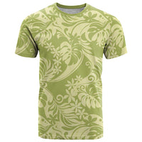 Tahiti Olive Tiare Floral T Shirt Monstera Palm Tropical Leaves LT01 Olive - Polynesian Pride