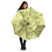 Tahiti Olive Tiare Floral Umbrella Monstera Palm Tropical Leaves - Polynesian Pride