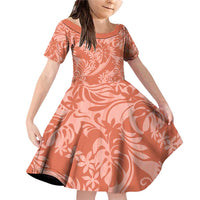 Tahiti Puatou Tiare Floral Family Matching Off Shoulder Short Dress and Hawaiian Shirt Monstera Palm Tropical Leaves - Polynesian Pride