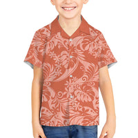 Tahiti Puatou Tiare Floral Family Matching Off Shoulder Short Dress and Hawaiian Shirt Monstera Palm Tropical Leaves - Polynesian Pride