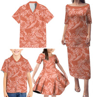 Tahiti Puatou Tiare Floral Family Matching Puletasi and Hawaiian Shirt Monstera Palm Tropical Leaves - Polynesian Pride