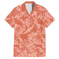 Tahiti Puatou Tiare Floral Hawaiian Shirt Monstera Palm Tropical Leaves LT01 Orange - Polynesian Pride