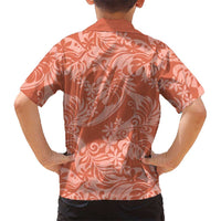Tahiti Puatou Tiare Floral Kid Hawaiian Shirt Monstera Palm Tropical Leaves - Polynesian Pride