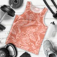 Tahiti Puatou Tiare Floral Men Tank Top Monstera Palm Tropical Leaves - Polynesian Pride