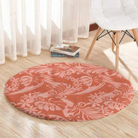 Tahiti Puatou Tiare Floral Round Carpet Monstera Palm Tropical Leaves LT01 - Polynesian Pride