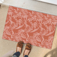 Tahiti Puatou Tiare Floral Rubber Doormat Monstera Palm Tropical Leaves LT01 - Polynesian Pride