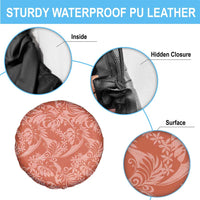 Tahiti Puatou Tiare Floral Spare Tire Cover Monstera Palm Tropical Leaves - Polynesian Pride