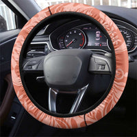 Tahiti Puatou Tiare Floral Steering Wheel Cover Monstera Palm Tropical Leaves LT01 - Polynesian Pride