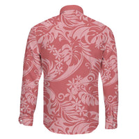 Tahiti Tarona Tiare Floral Family Matching Long Sleeve Bodycon Dress and Hawaiian Shirt Monstera Palm Tropical Leaves - Polynesian Pride