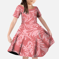 Tahiti Tarona Tiare Floral Family Matching Off Shoulder Maxi Dress and Hawaiian Shirt Monstera Palm Tropical Leaves - Polynesian Pride