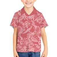 Tahiti Tarona Tiare Floral Family Matching Off Shoulder Short Dress and Hawaiian Shirt Monstera Palm Tropical Leaves - Polynesian Pride