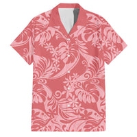 Tahiti Tarona Tiare Floral Family Matching Short Sleeve Bodycon Dress and Hawaiian Shirt Monstera Palm Tropical Leaves - Polynesian Pride
