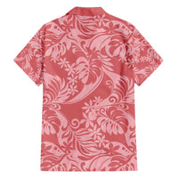 Tahiti Tarona Tiare Floral Family Matching Tank Maxi Dress and Hawaiian Shirt Monstera Palm Tropical Leaves - Polynesian Pride