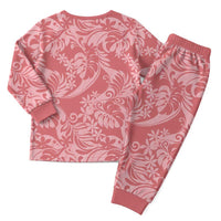Tahiti Tarona Tiare Floral Christmas Pajama Set Monstera Palm Tropical Leaves - Polynesian Pride