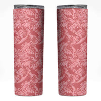 Tahiti Tarona Tiare Floral Skinny Tumbler Monstera Palm Tropical Leaves - Polynesian Pride