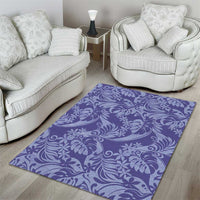 Tahiti Vareau Tiare Floral Area Rug Monstera Palm Tropical Leaves - Polynesian Pride