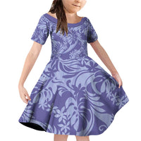 Tahiti Vareau Tiare Floral Family Matching Off Shoulder Short Dress and Hawaiian Shirt Monstera Palm Tropical Leaves - Polynesian Pride